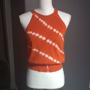 DKNY Vibrant Orange Knit Top